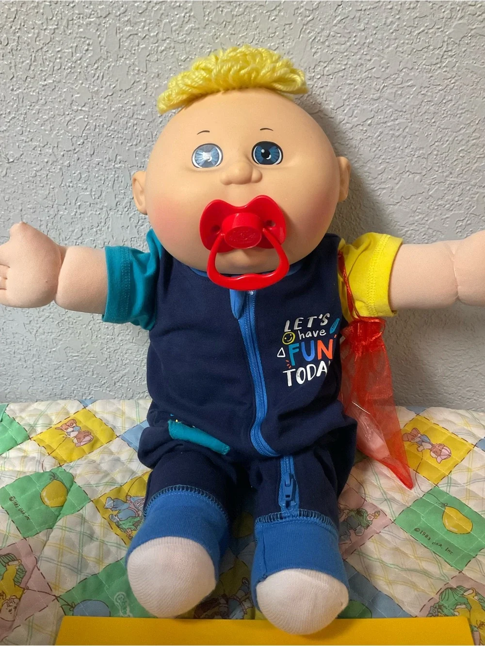 RARE Cabbage Patch Kid BabyLand Exclusive Boy 01B Lemon Hair Tuft Blue Eyes 2015